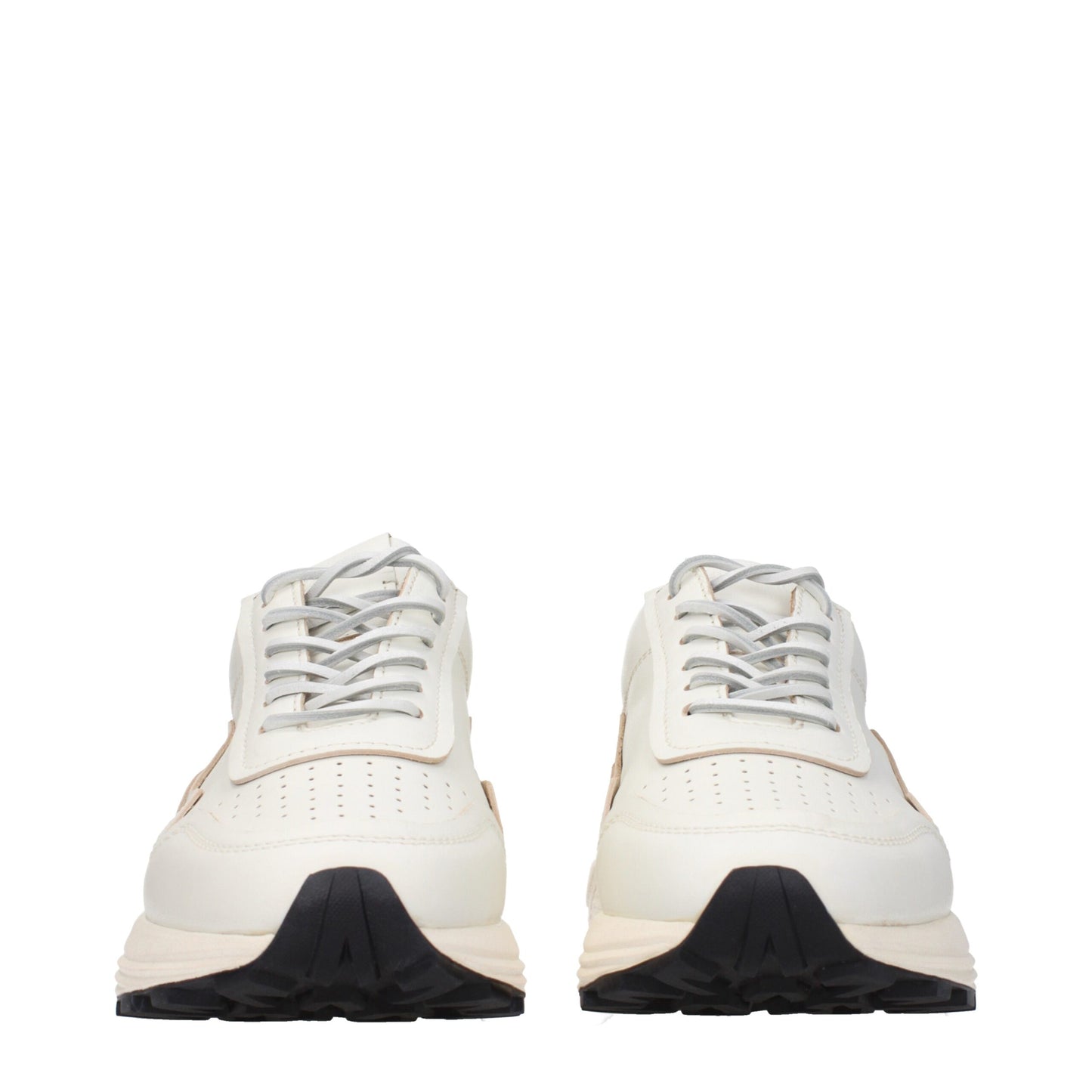 White Leather Low Top Sneakers