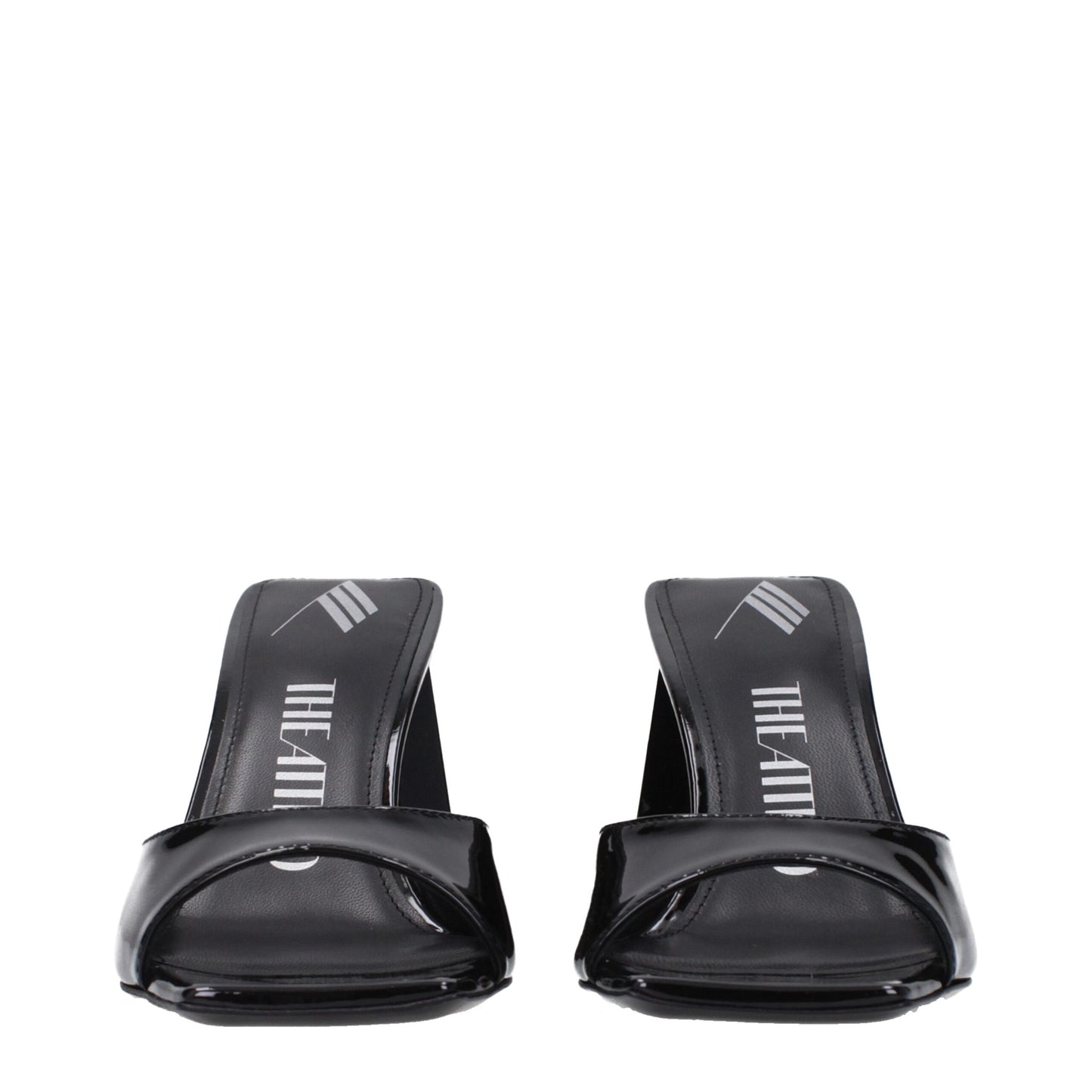 Black Leather Stiletto Heel Sandals