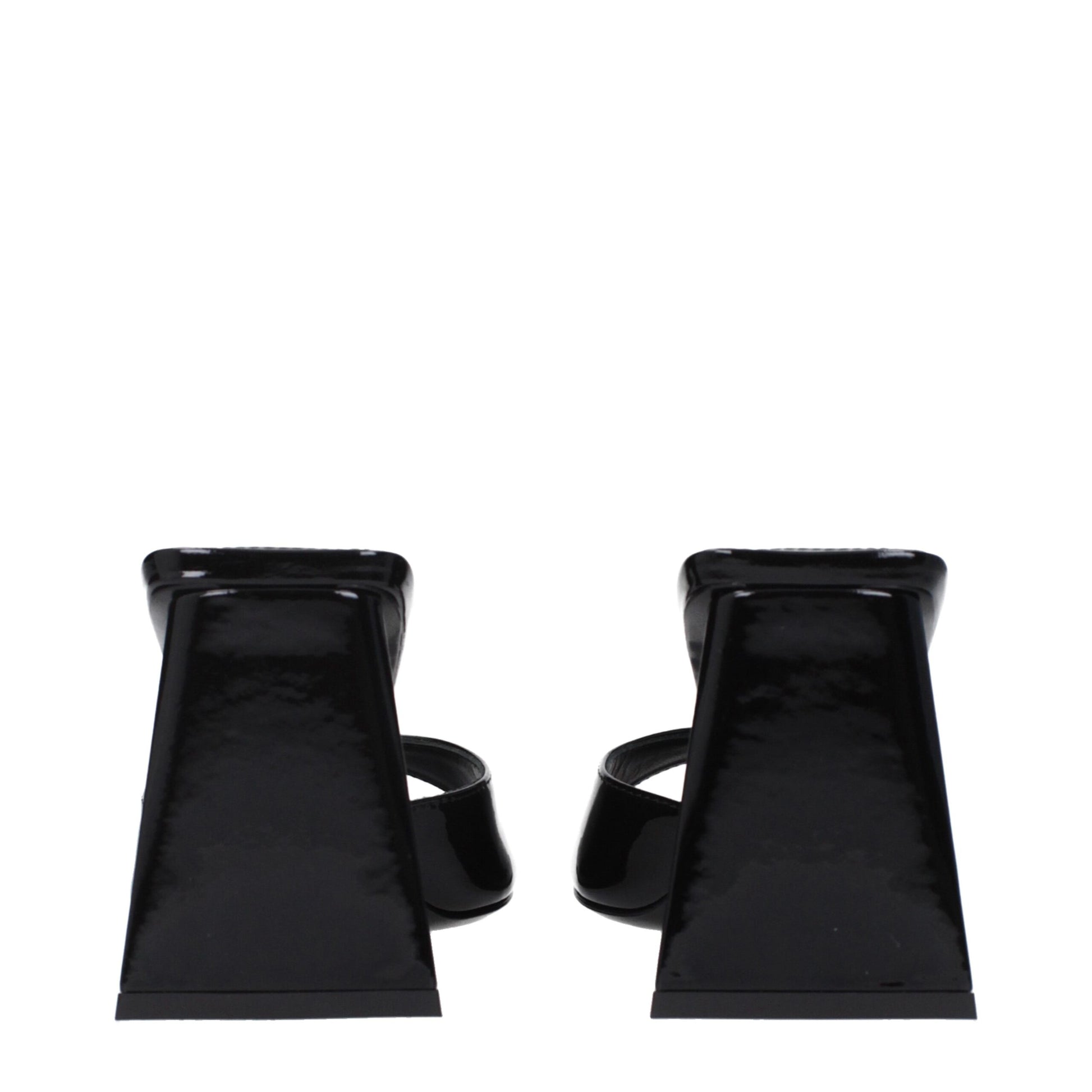 Black Leather Stiletto Heel Sandals