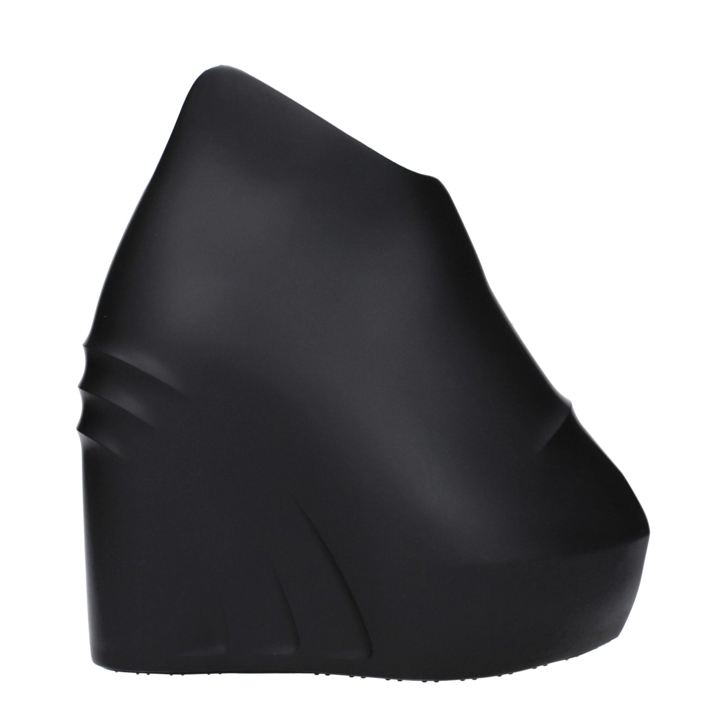 Black Cotton Wedge Sandals