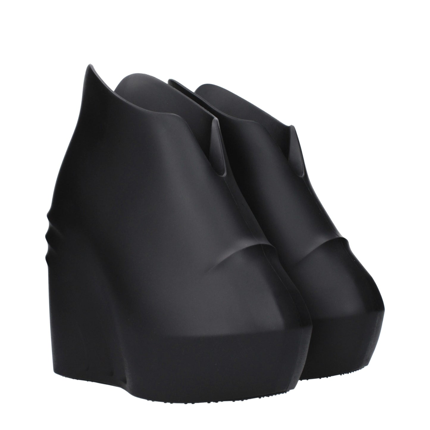 Black Cotton Wedge Sandals
