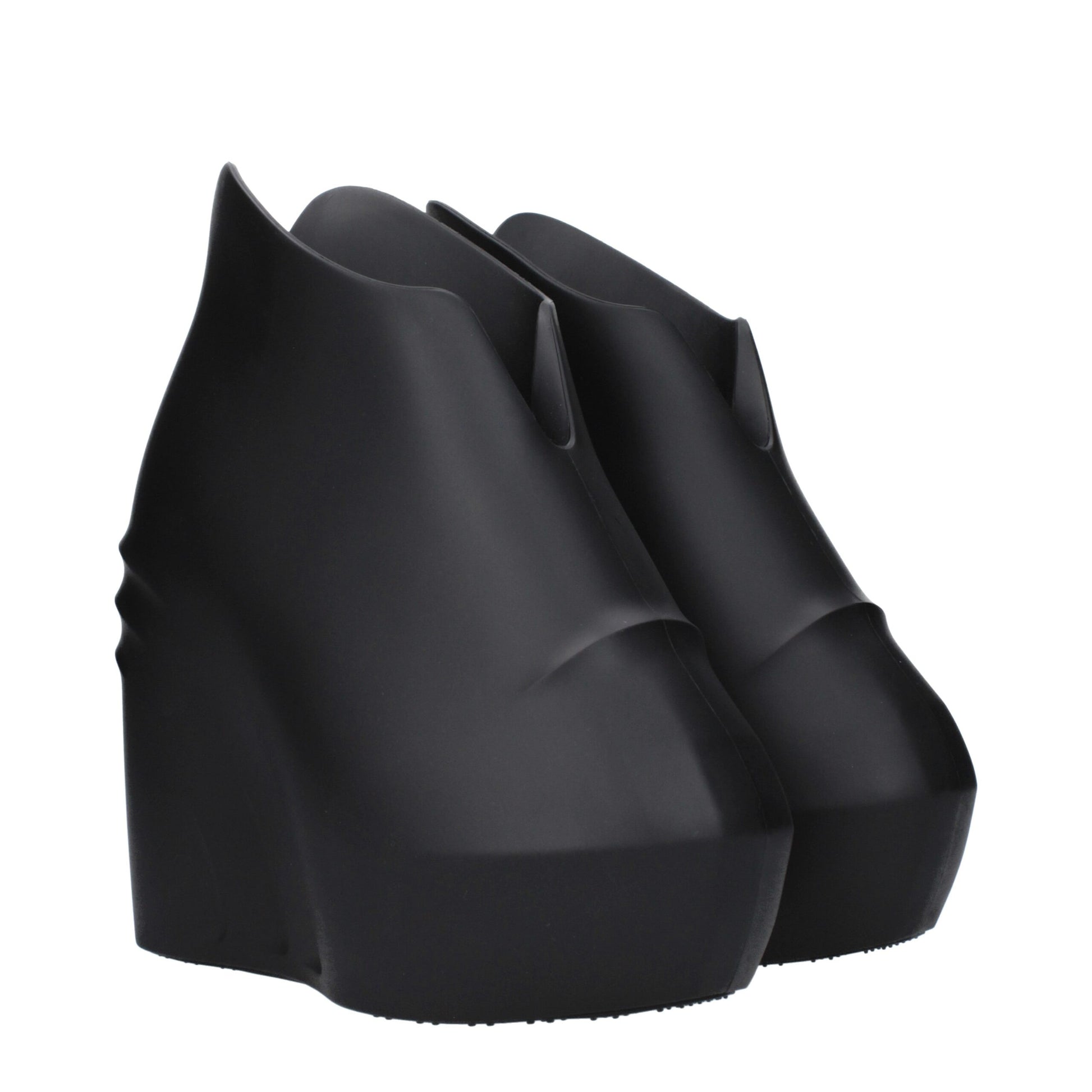Black Cotton Wedge Sandals