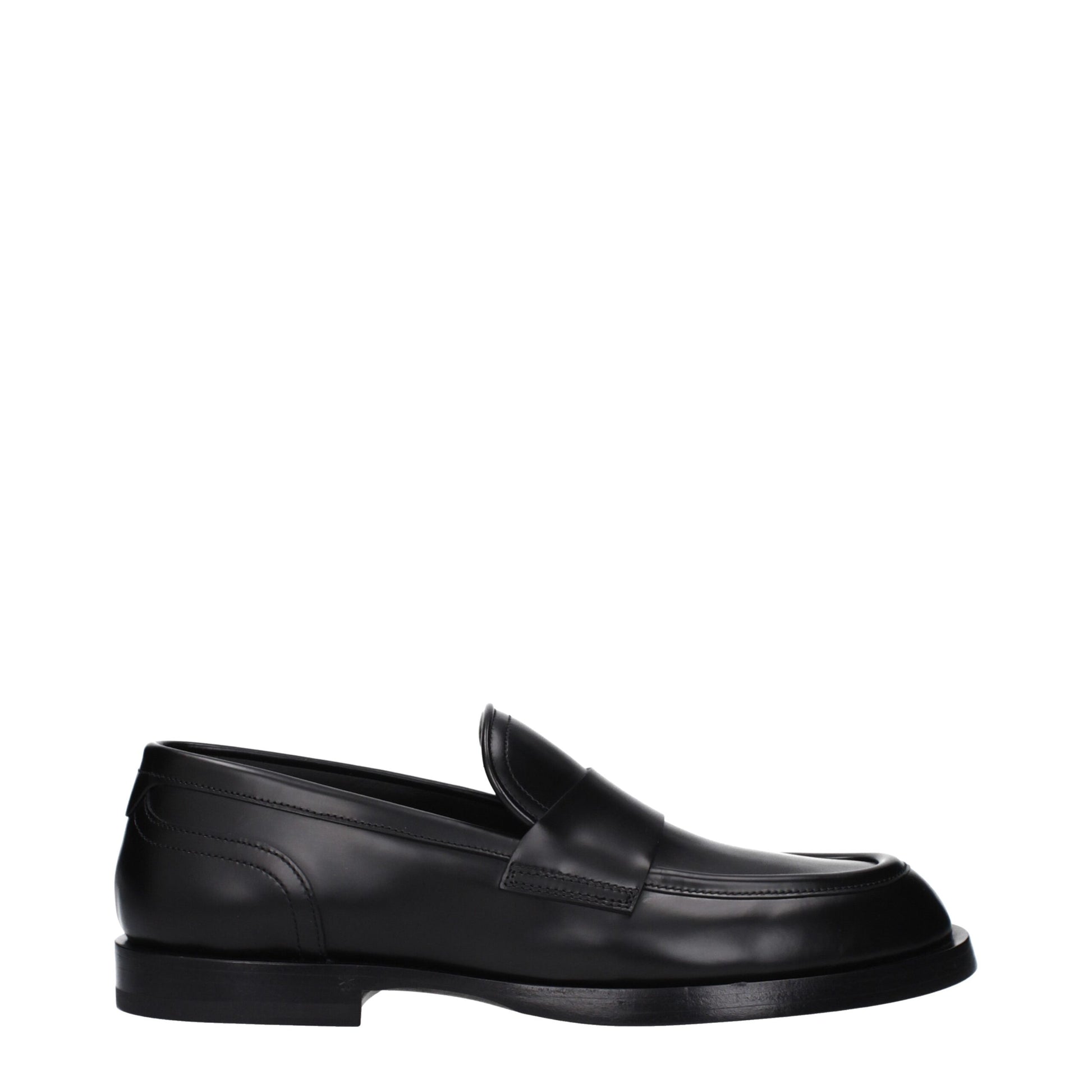 Black Leather Slip-On Loafers