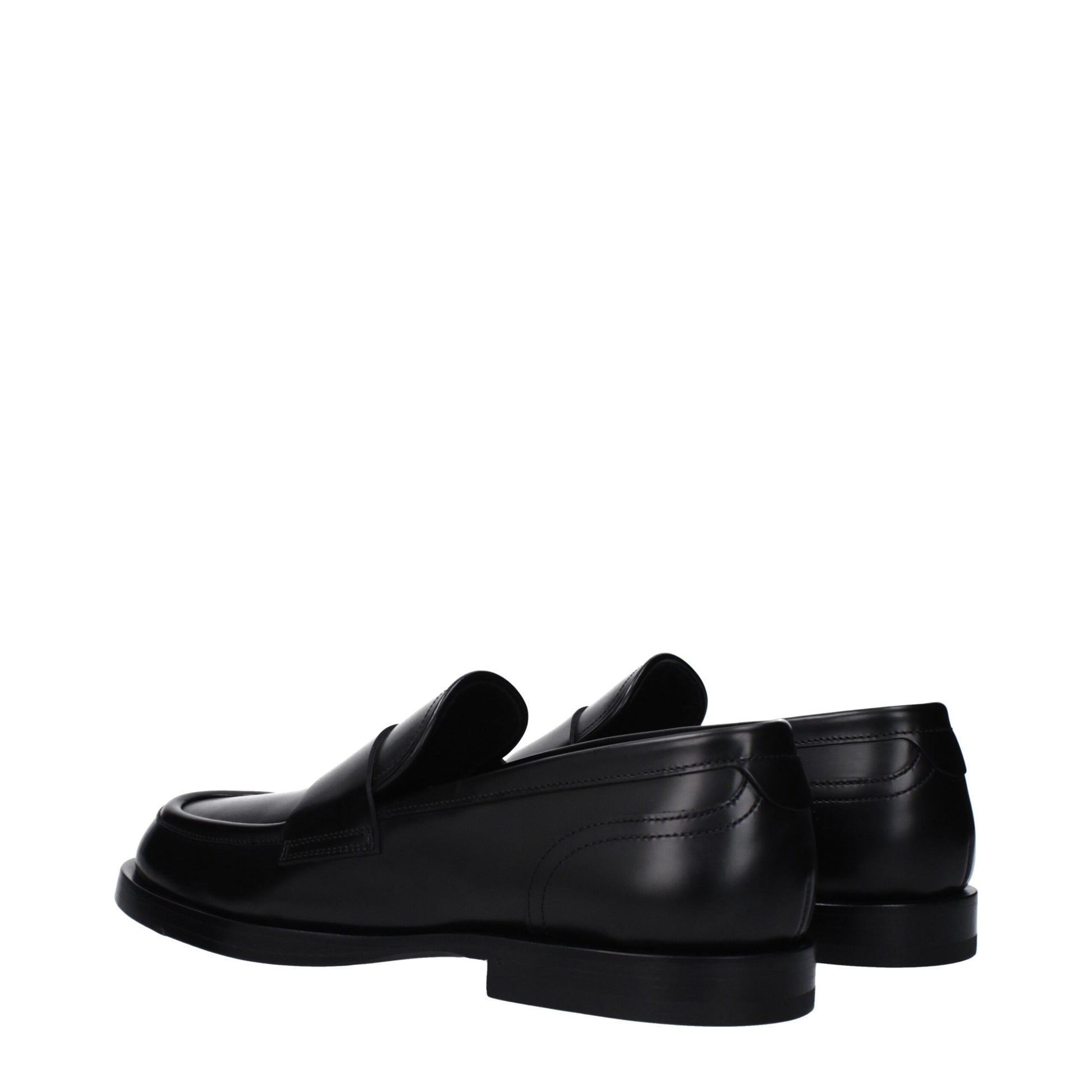 Black Leather Slip-On Loafers