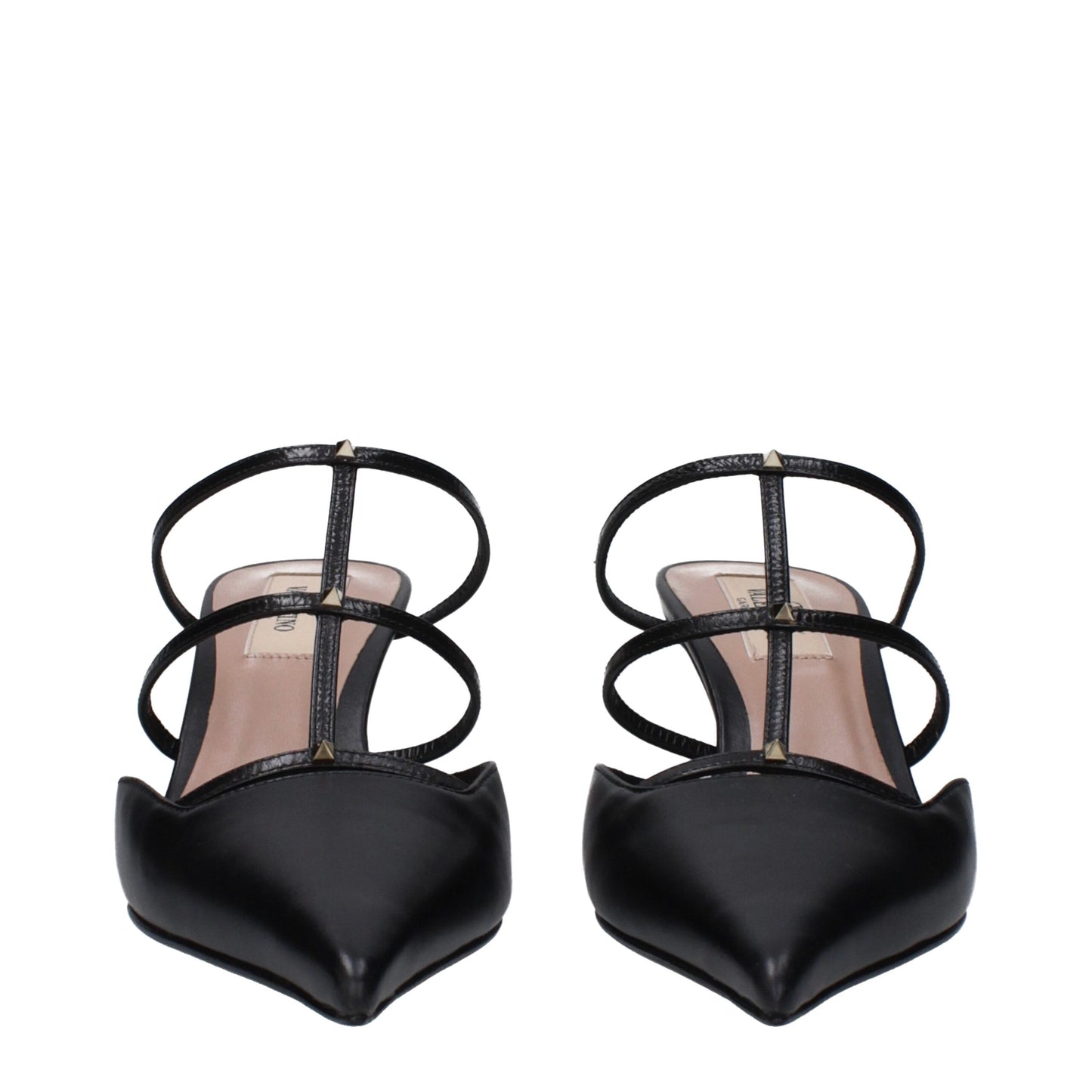 Black Leather Flat Sandals