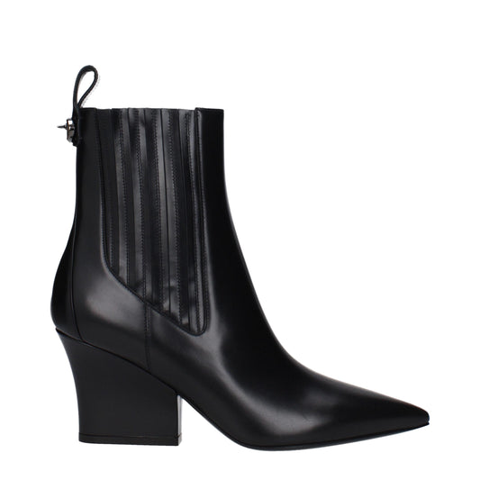 Black Leather Ankle Boots