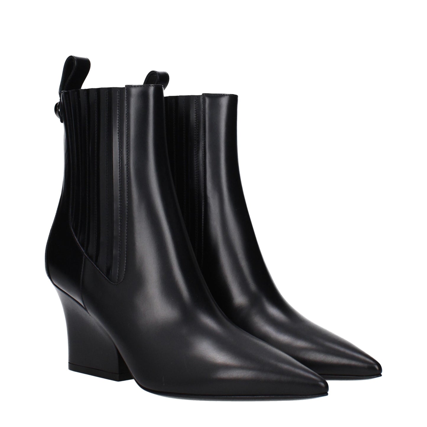 Black Leather Ankle Boots
