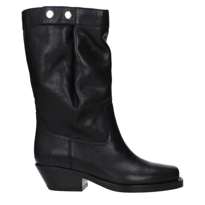 Black Leather Ankle Boots