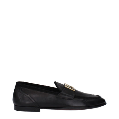 Black Leather Slip-On Loafers