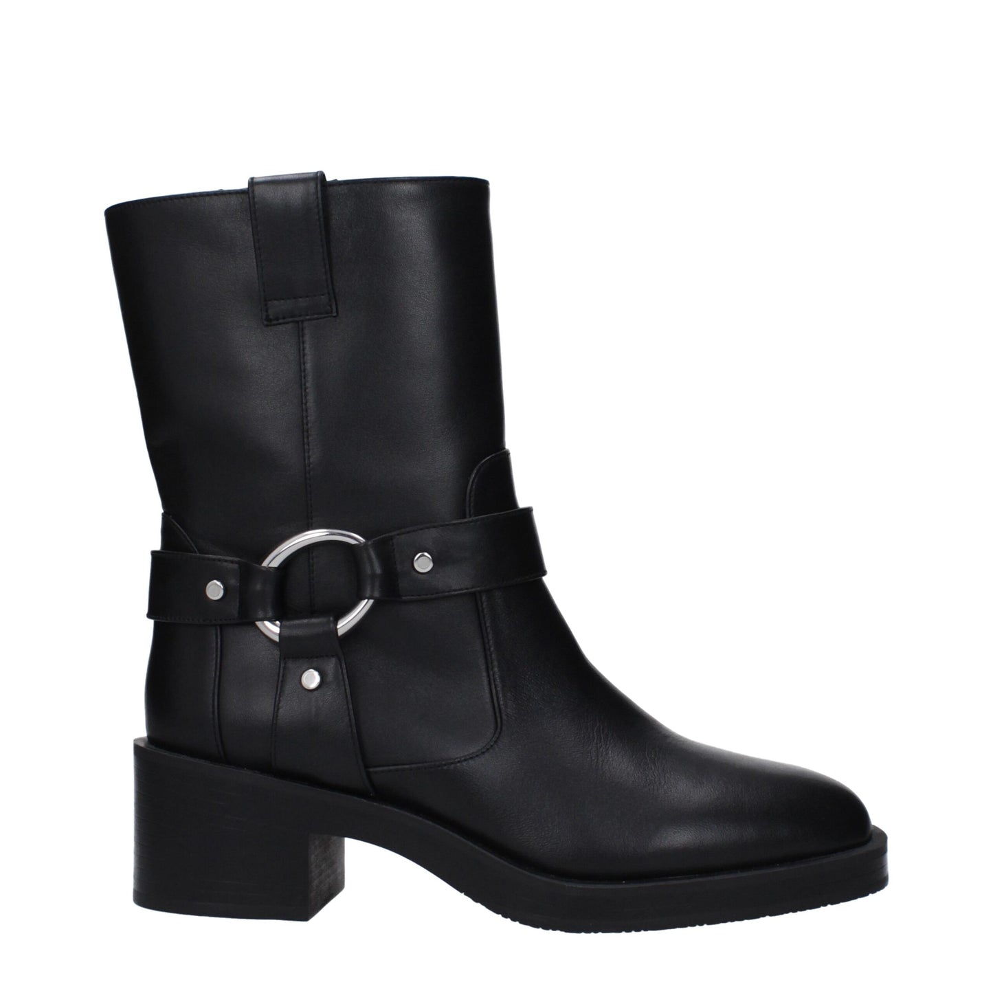 Black Leather Ankle Boots