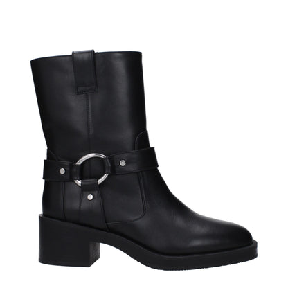 Black Leather Ankle Boots