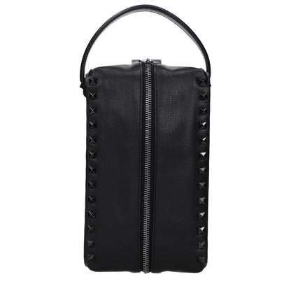 Black Leather Clutch Bag