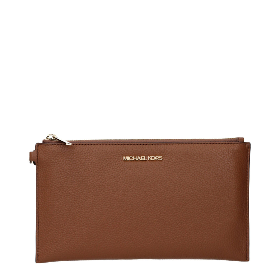 Brown Leather Clutch Bag