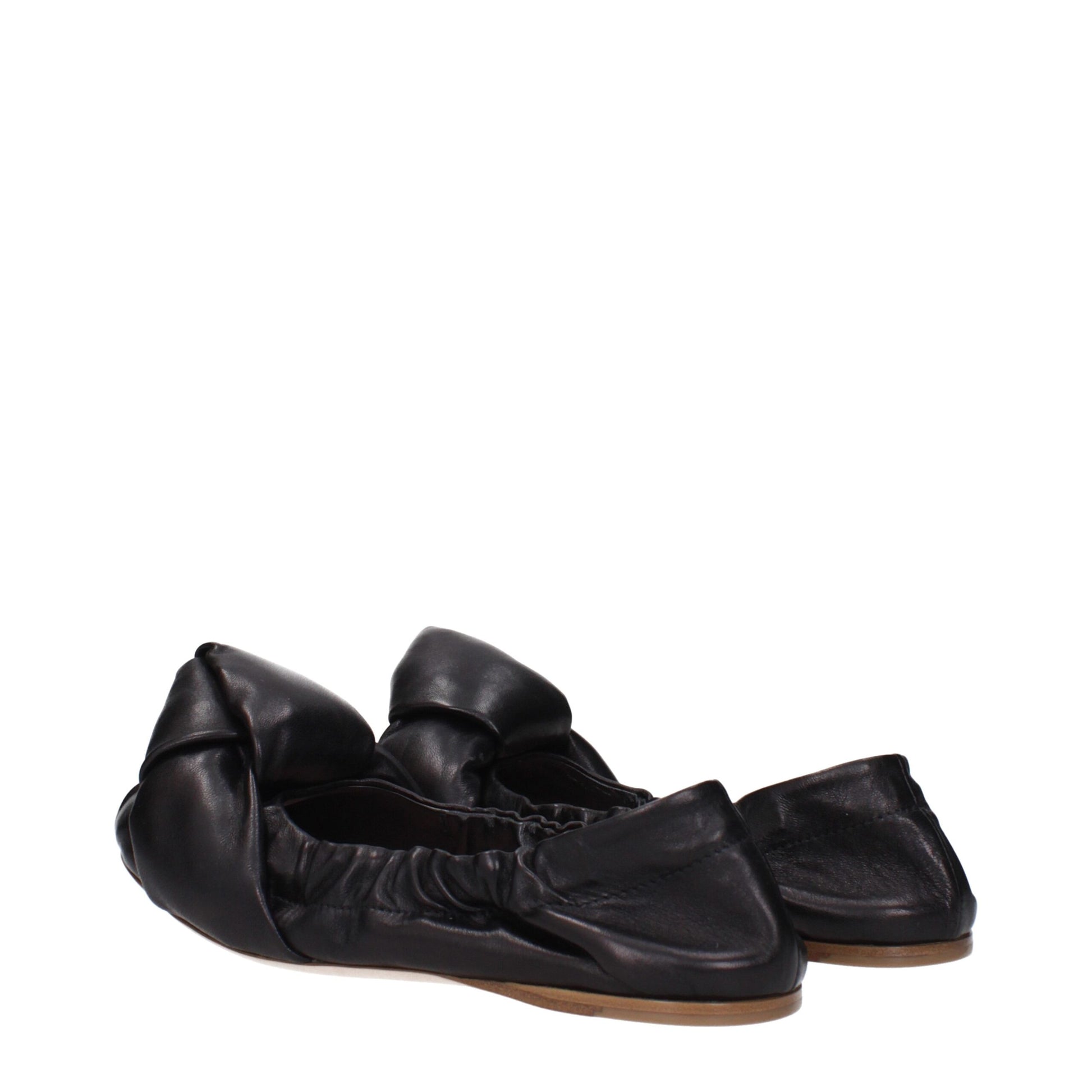 Black Leather Ballet Flats
