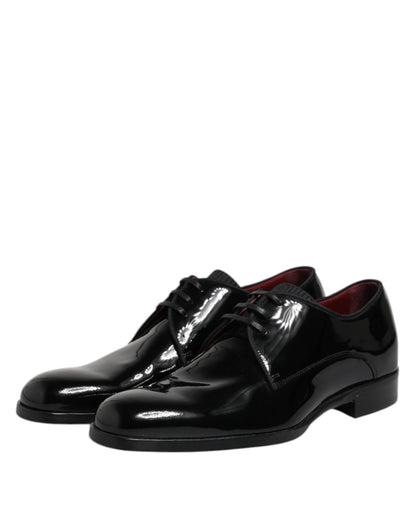 Black Leather Lace Up Men Derby Formal Shoes