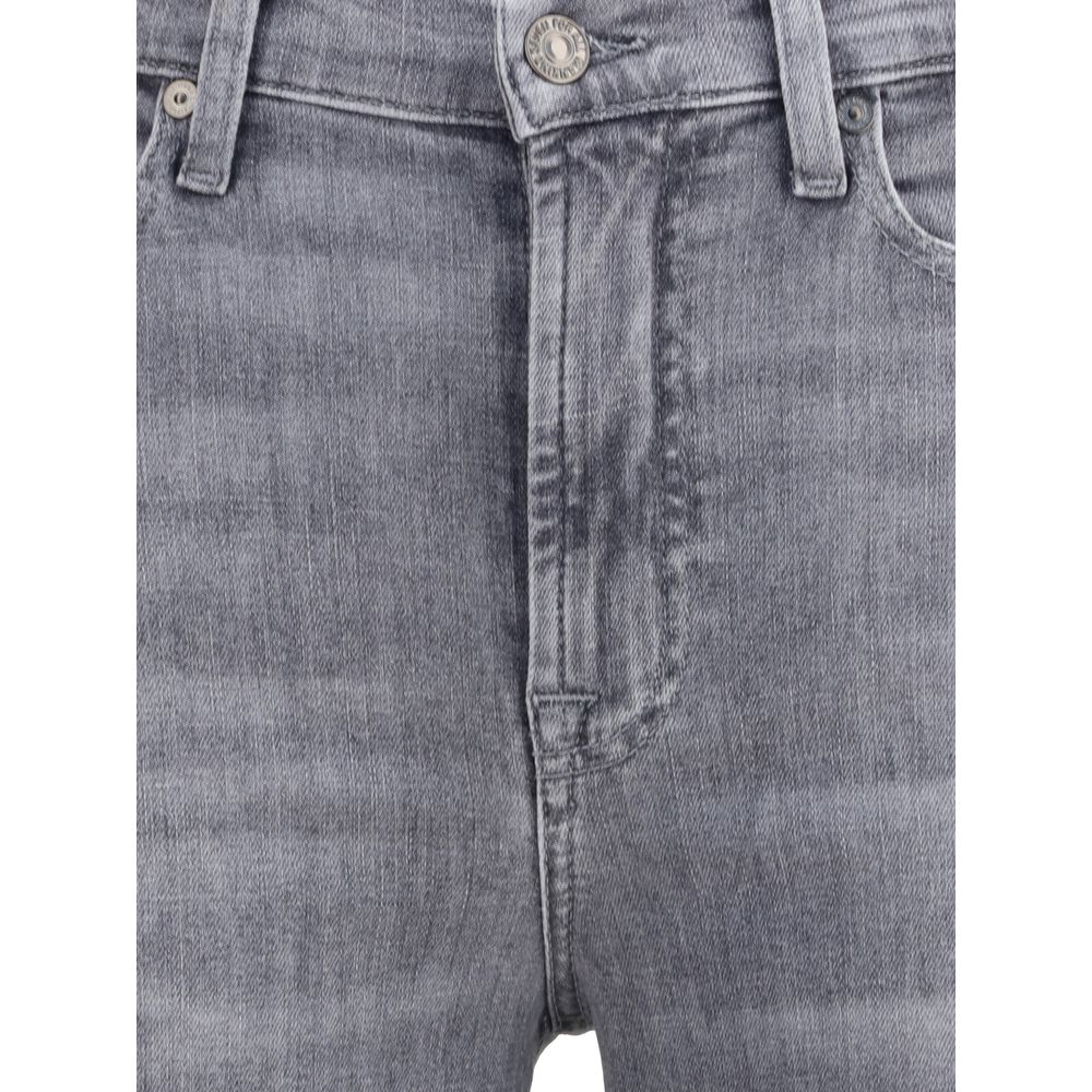 Gray Cotton Bootcut Jeans