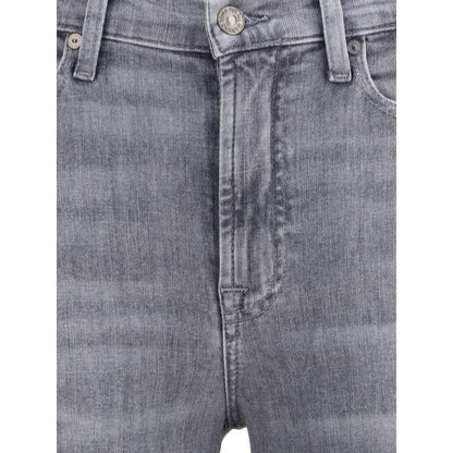 Gray Cotton Bootcut Jeans