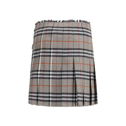 Gray Wool Mini Skirt