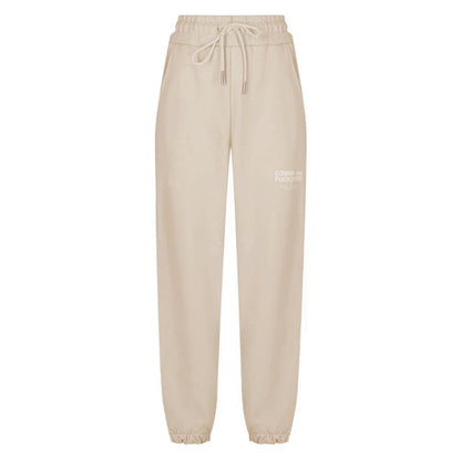Beige Cotton Women Sweatpant