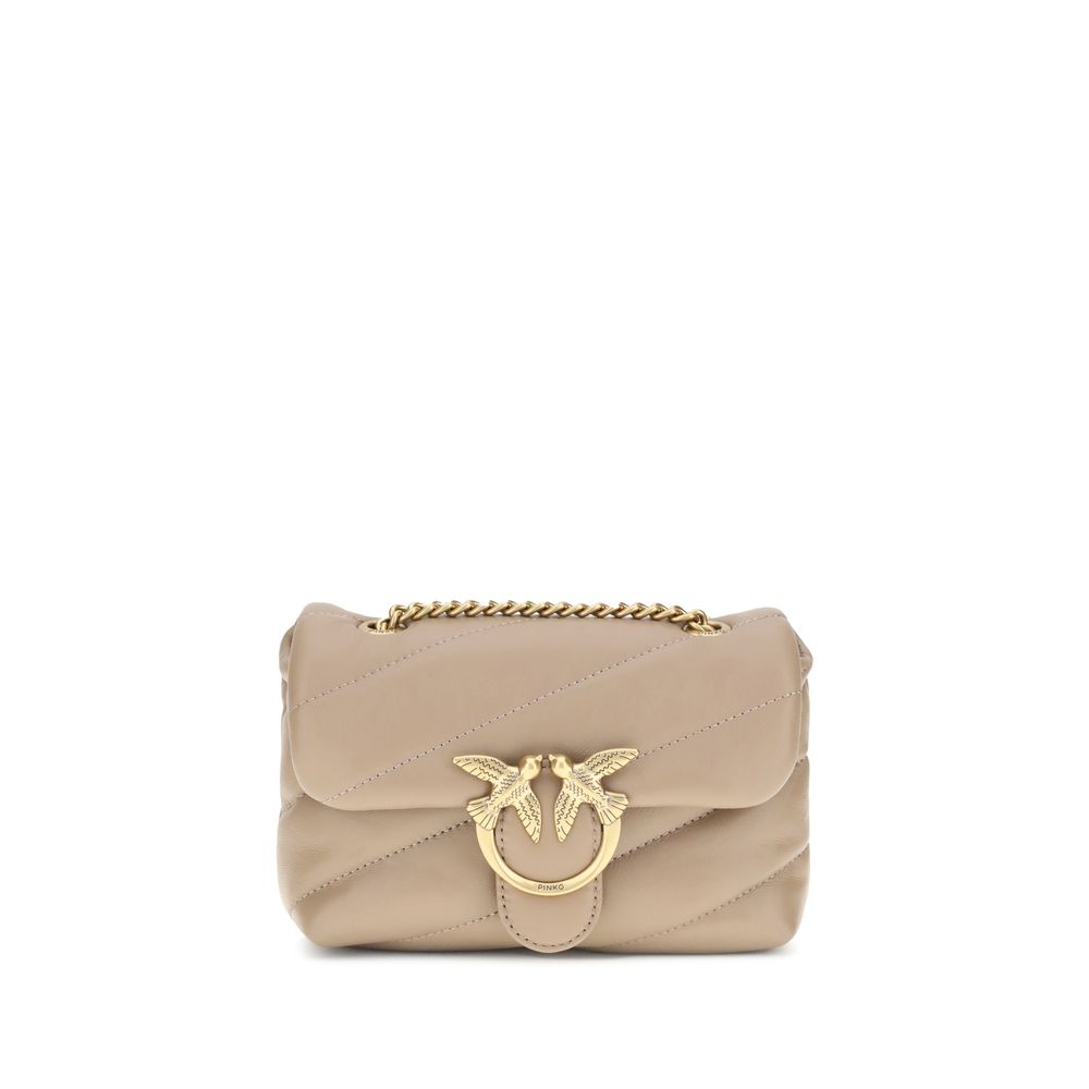 Beige Calf Leather Bos Taurus Shoulder Bag