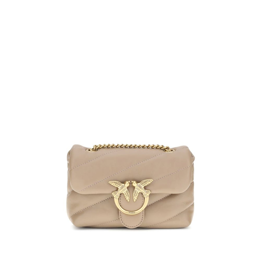 Beige Calf Leather Bos Taurus Shoulder Bag