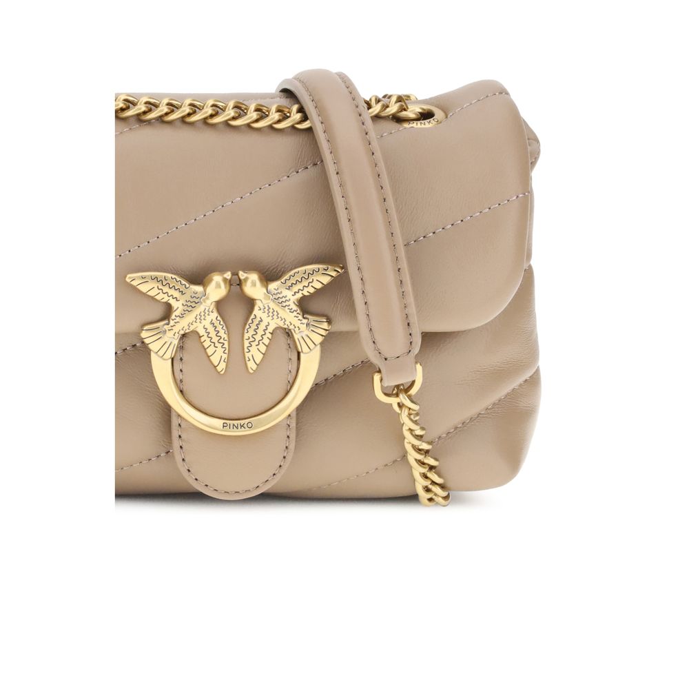 Beige Calf Leather Bos Taurus Shoulder Bag