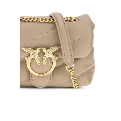 Beige Calf Leather Bos Taurus Shoulder Bag