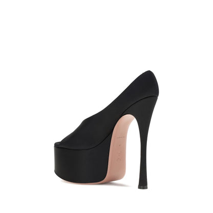 Black Calf Leather Bos Taurus Platform Sandals