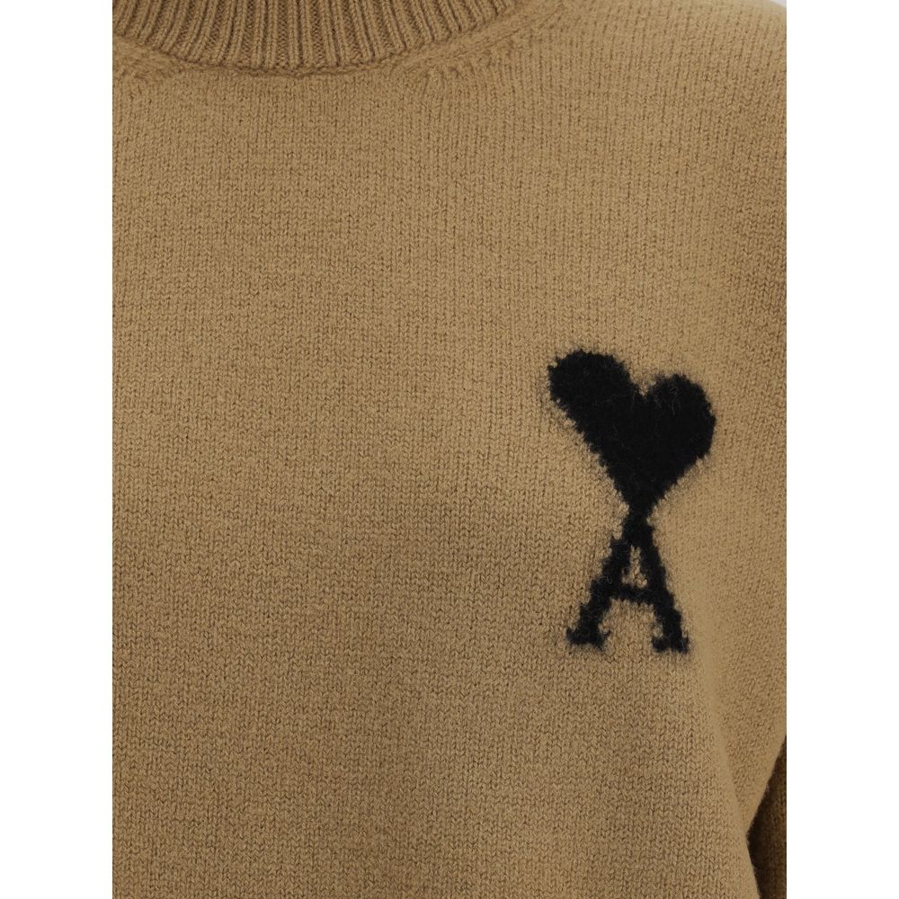 Brown Fleece Wool Turtleneck