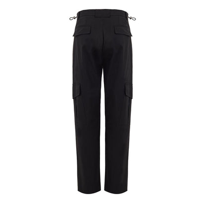 Black Cotton Cargo Pants