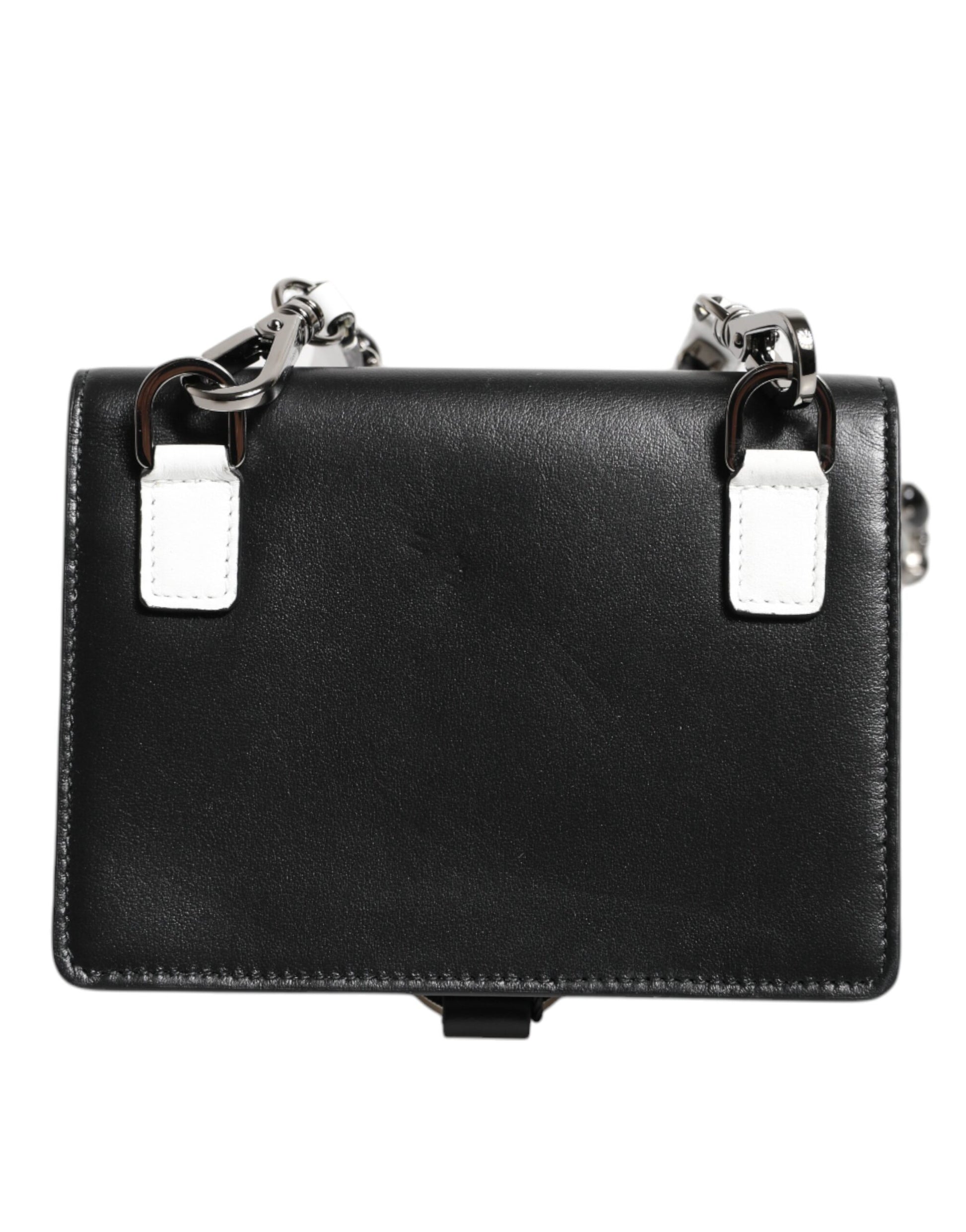 Black Leather Crystal Embellished Card Holder Wallet