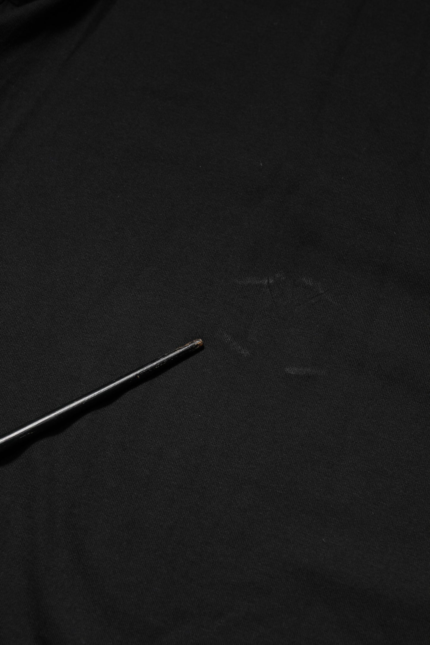 Black Embossed Logo Cotton Crew Neck T-shirt