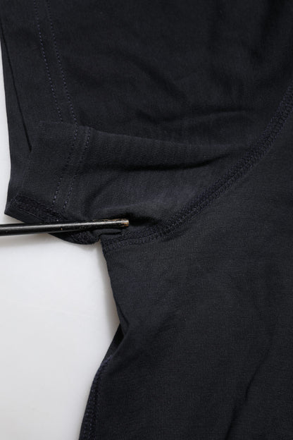 Dark Blue Logo Plaque Cotton Crewneck T-shirt