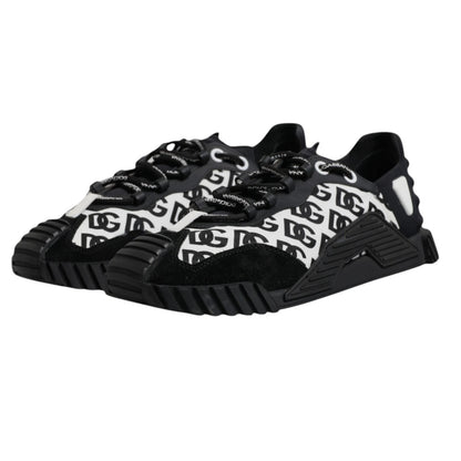 Black Logo Lace Up Low Top NS1 Sneakers