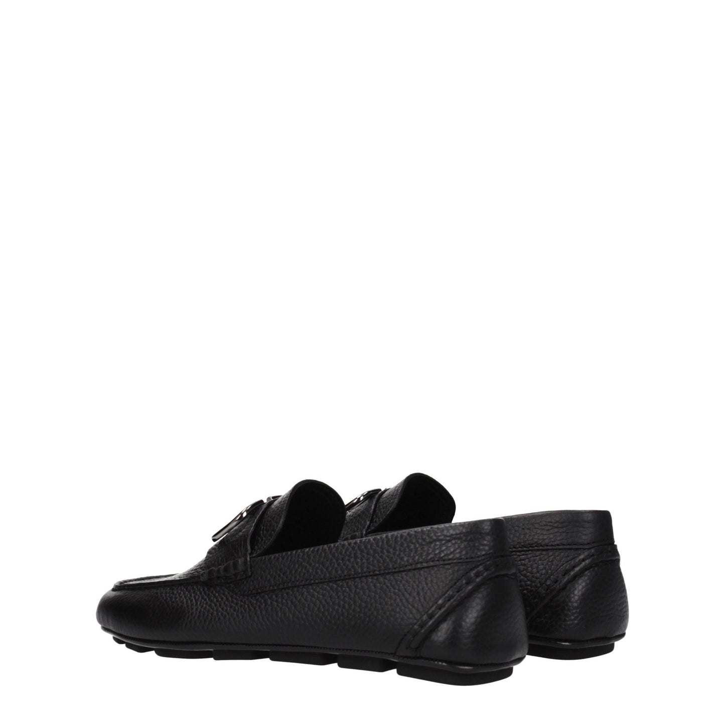 Black Leather Slip-On Loafers