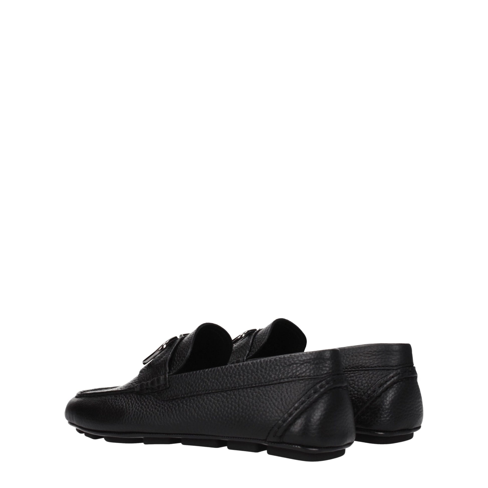 Black Leather Slip-On Loafers