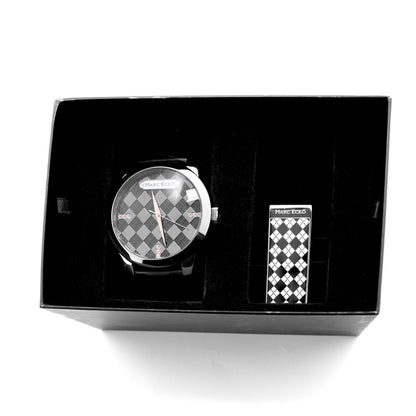 Black Leather Dress Watch