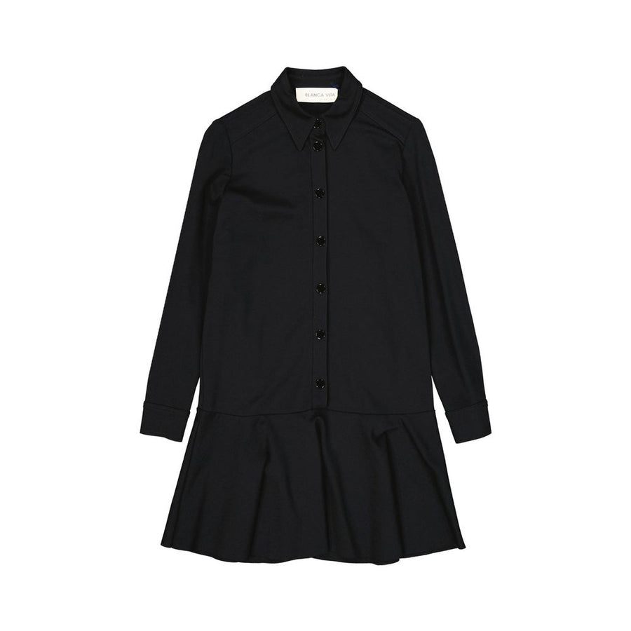 Black Elastane Casual Dress