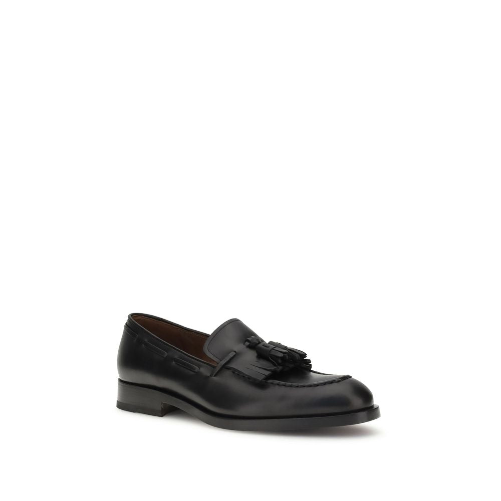 Black Calf Leather Bos Taurus Slip-On Loafers