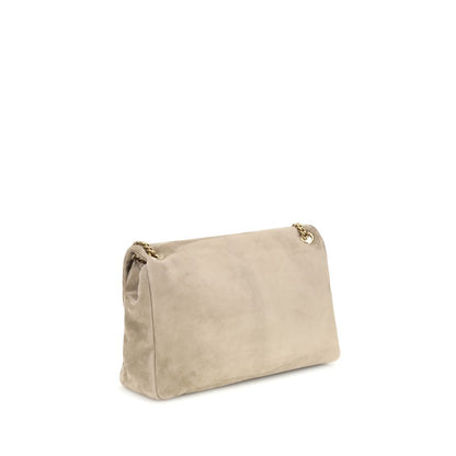 Beige Calf Leather Bos Taurus Shoulder Bag
