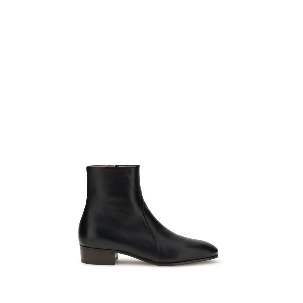 Black Goatskin Ankle Boots