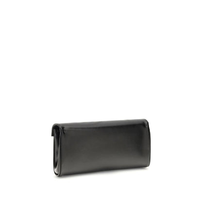 Black Leather Clutch Bag