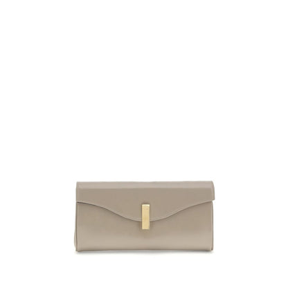 Beige Leather Clutch Bag