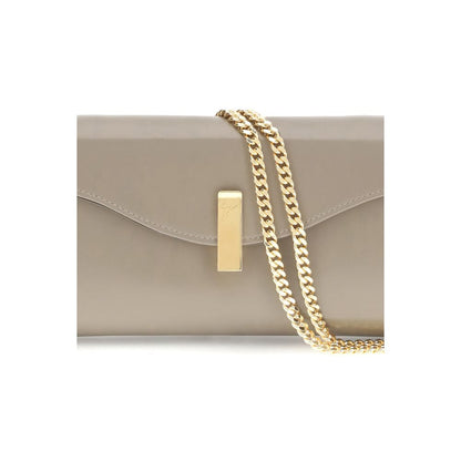 Beige Leather Clutch Bag