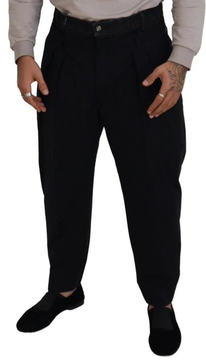Black CottonStretch Loose DenimTrouser Jeans