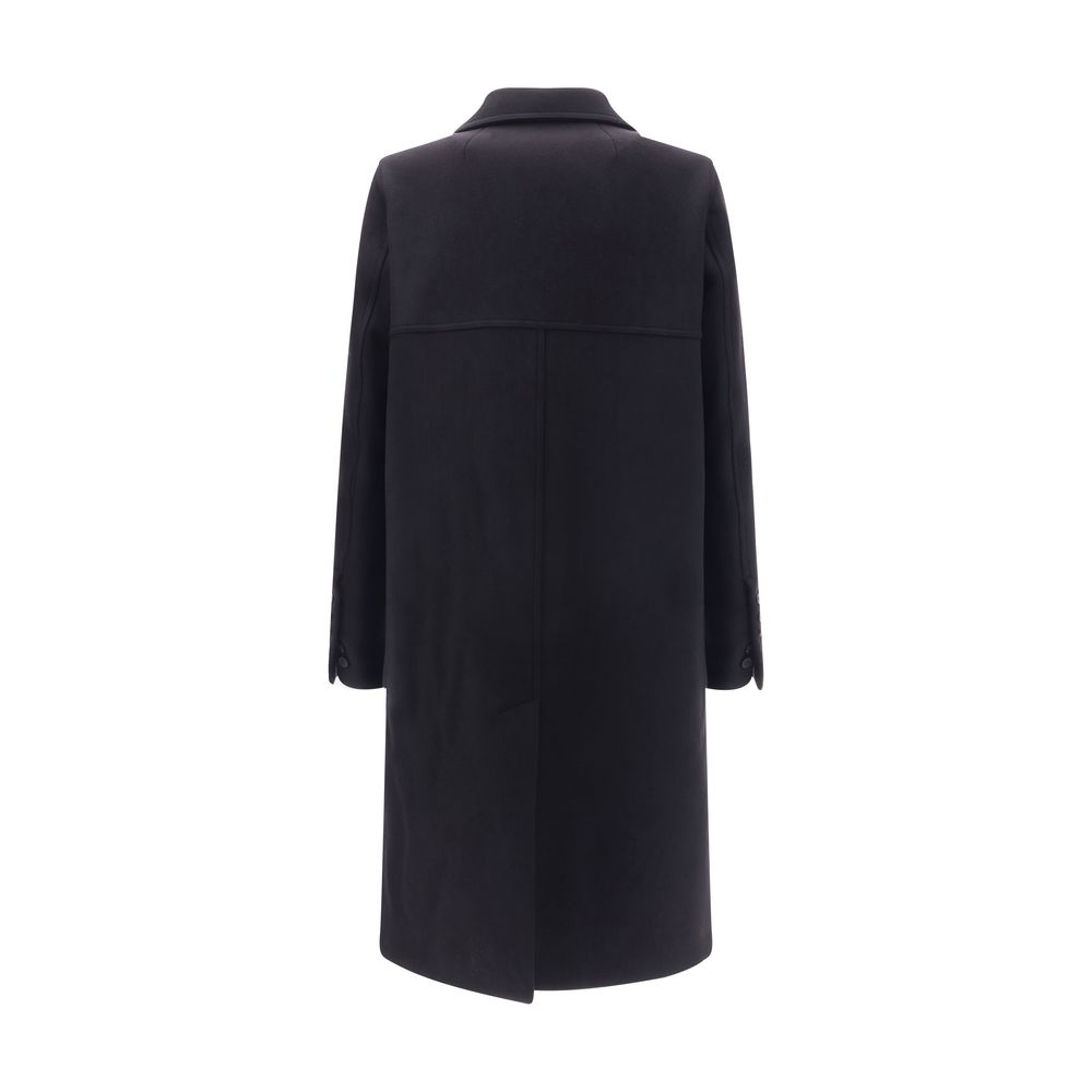Black Fleece Wool Coat