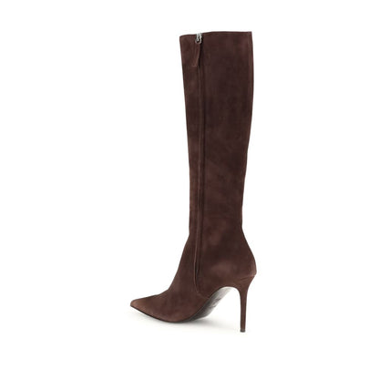 Brown Leather High Heel Boots