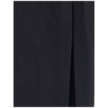 Black Fleece Wool Long Skirt