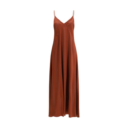 Orange Silk Casual Dress
