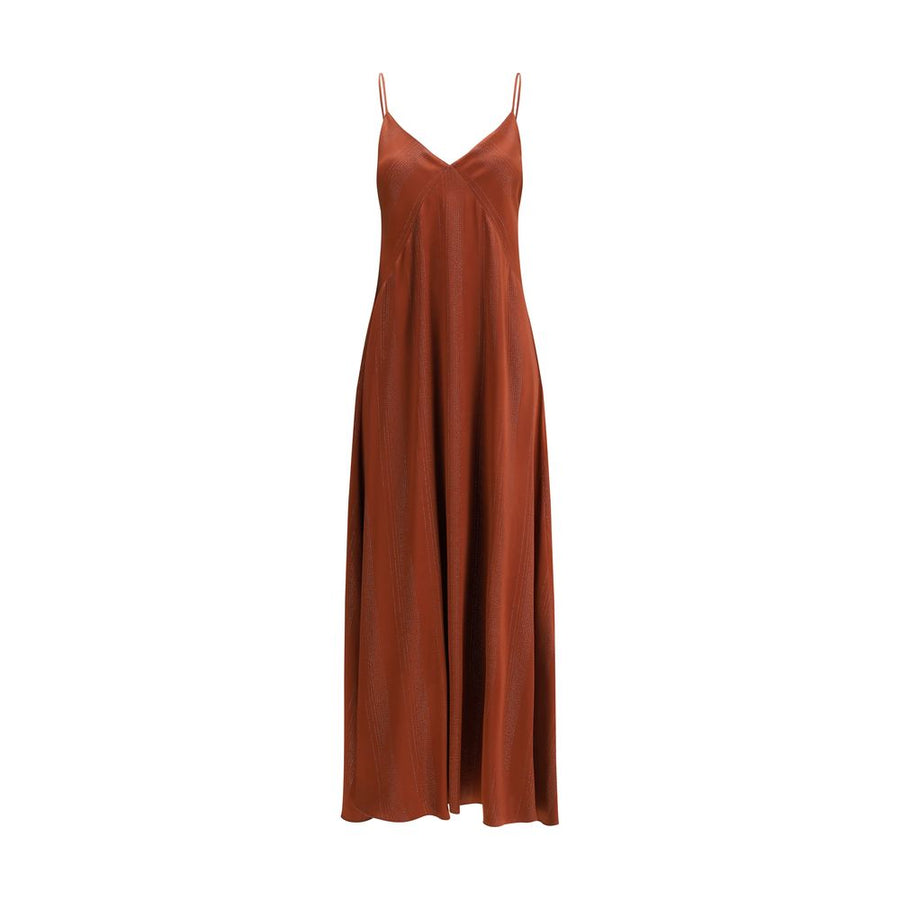 Orange Silk Casual Dress